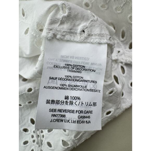 Madewell White Eyelet Angelica Cotton Top XS White Boho Peasant Americana - Picture 9 of 16